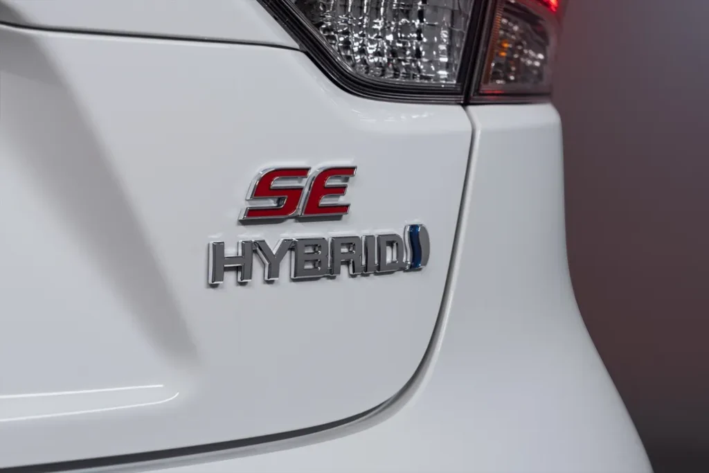 Toyota Corolla SE Hybrid Badge Close Up