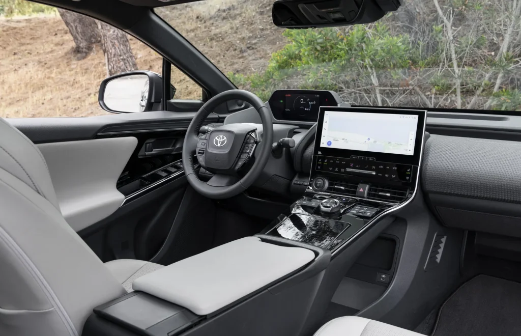 Interior technology in the bZ4X from Toyota.