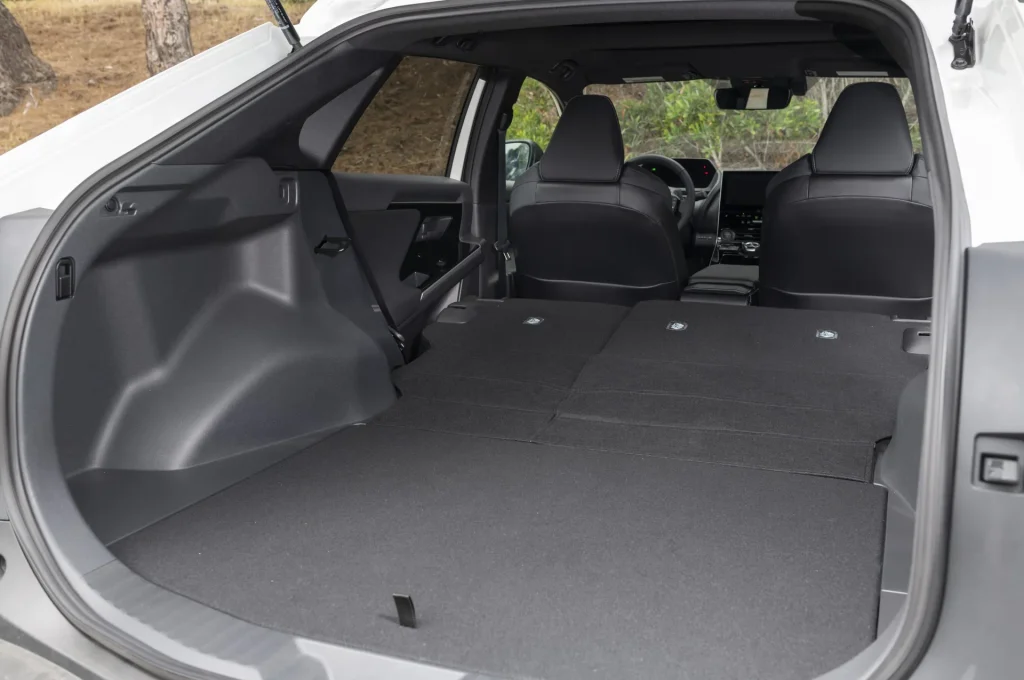 Extensive cargo space available in the all new bZ4X, EV from Toyota.