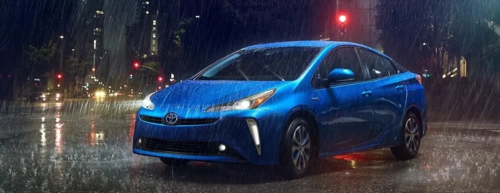 Toyota Prius in the Rain